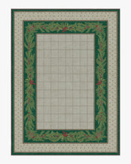 Pine Border Green & Silver Rug