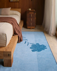 Ceylon Soft Sapphire Flatwoven Rug by The Local Project