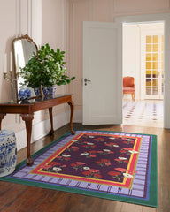 Ambroeus Royal Plum Flatwoven Rug by Iris Apfel