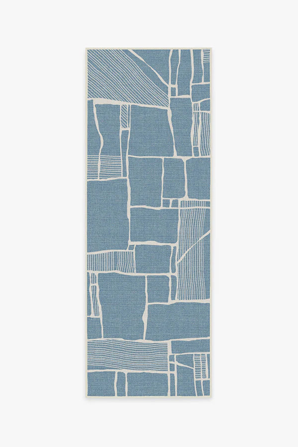 Rune Slate Blue Outdoor Rug