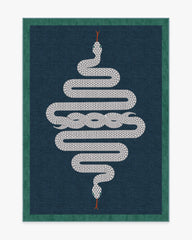 Venom Sapphire Flatwoven Rug by Jonathan Adler