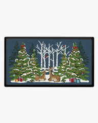 Woodland Holiday Blue Large Doormat