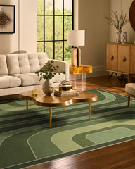 Paradox Green Flatwoven Rug by Jonathan Adler