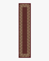 Ribbon Border Red & Natural Rug