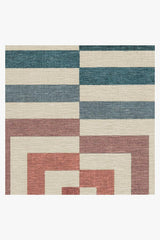 Op Art Teal Flatwoven Rug by Jonathan Adler