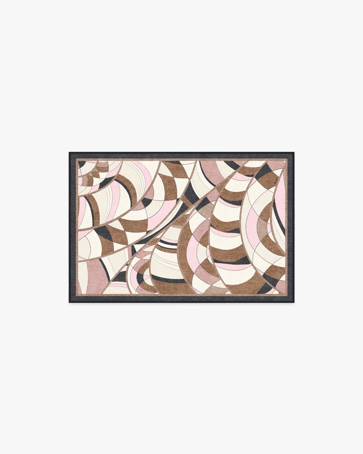 Portobello Road Soft Pink & Black Flatwoven Rug by RIXO