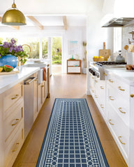 Palm Beach Navy Flatwoven Rug by Gray Malin