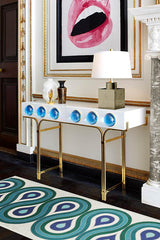 Milano Peacock Flatwoven Rug by Jonathan Adler