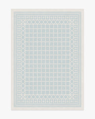 Palm Beach Powder Blue Flatwoven Rug by Gray Malin