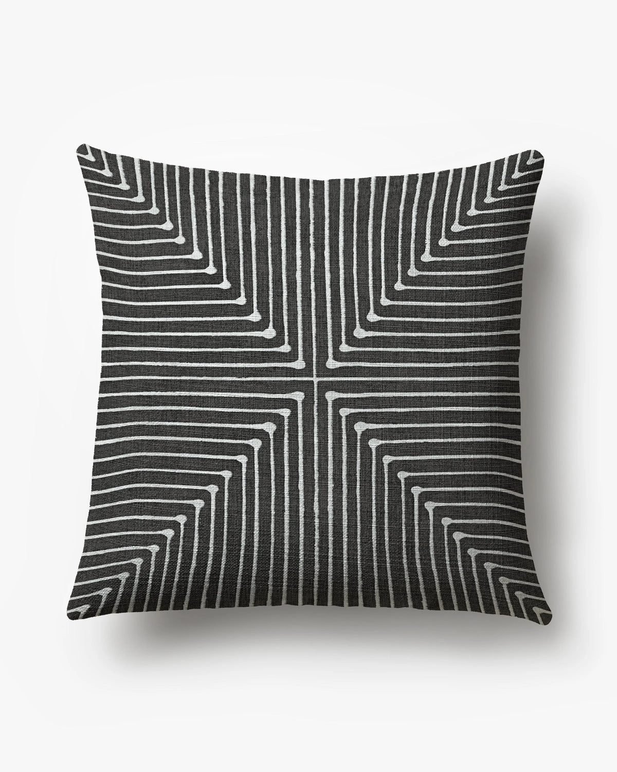 Inkdrop Charcoal Woven Throw Pillow by Jonathan Adler