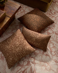Mallow Vintage Rust Woven Lumbar Throw Pillow by Morris & Co.