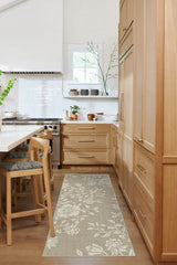 Mallow Flower Natural Stone Flatwoven Rug by Morris & Co.