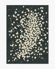 Fluttering Carnations Charcoal & Ivory Rug by The Local Project