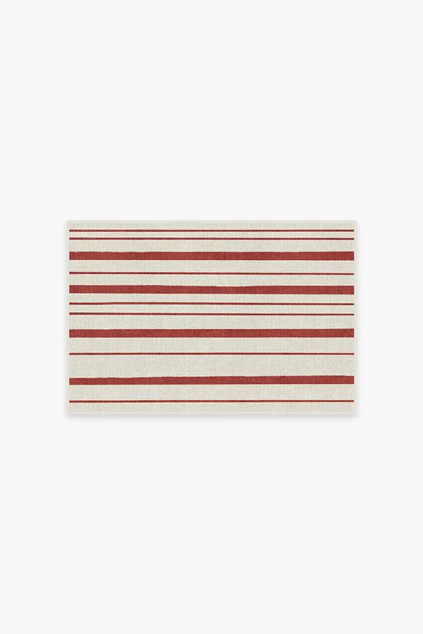 Hudson Stripe Red Flatwoven Rug