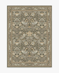 Strawberry Thief Stone Gold Flatwoven Rug by Morris & Co.
