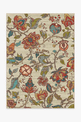 Frida Floral Natural Flatwoven Rug
