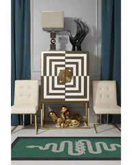Venom Emerald Flatwoven Rug by Jonathan Adler