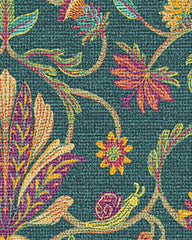 Tendril Teal Large Doormat by Iris Apfel