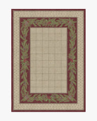 Pine Border Red & Natural Rug