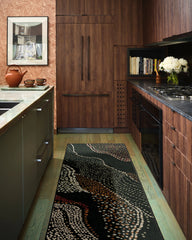 Adorned Black Multicolor Flatwoven Rug by Malene Barnett