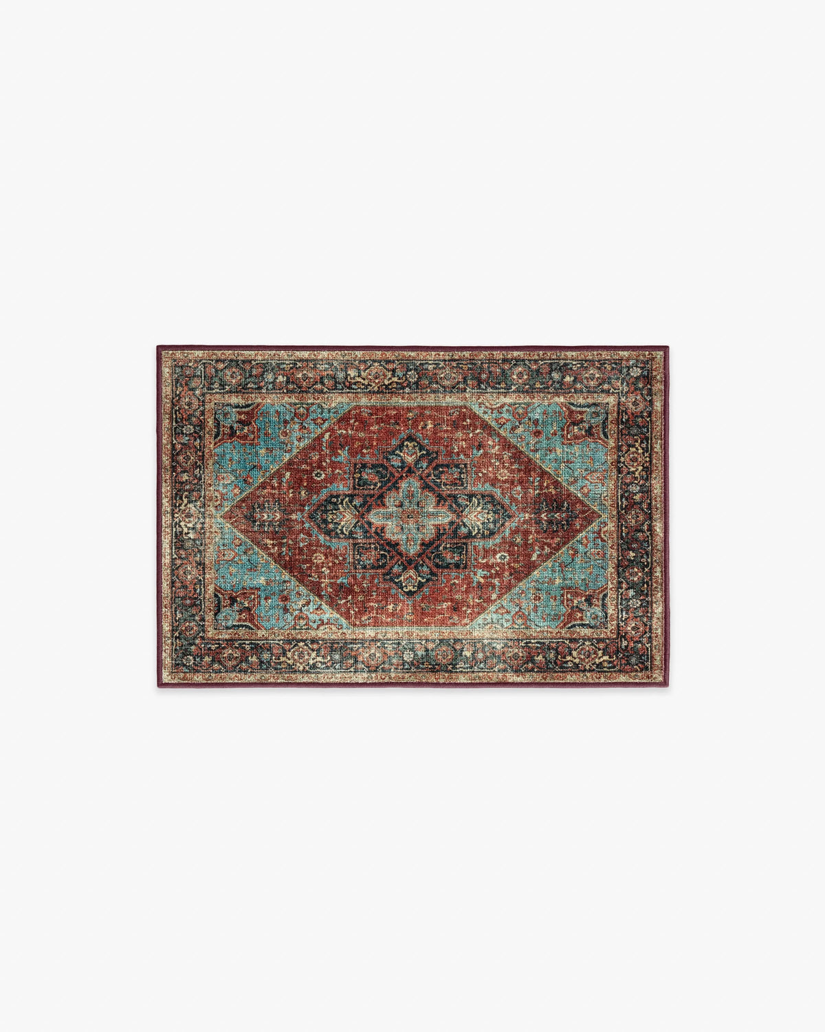 Santiago Crimson & Light Blue Rug