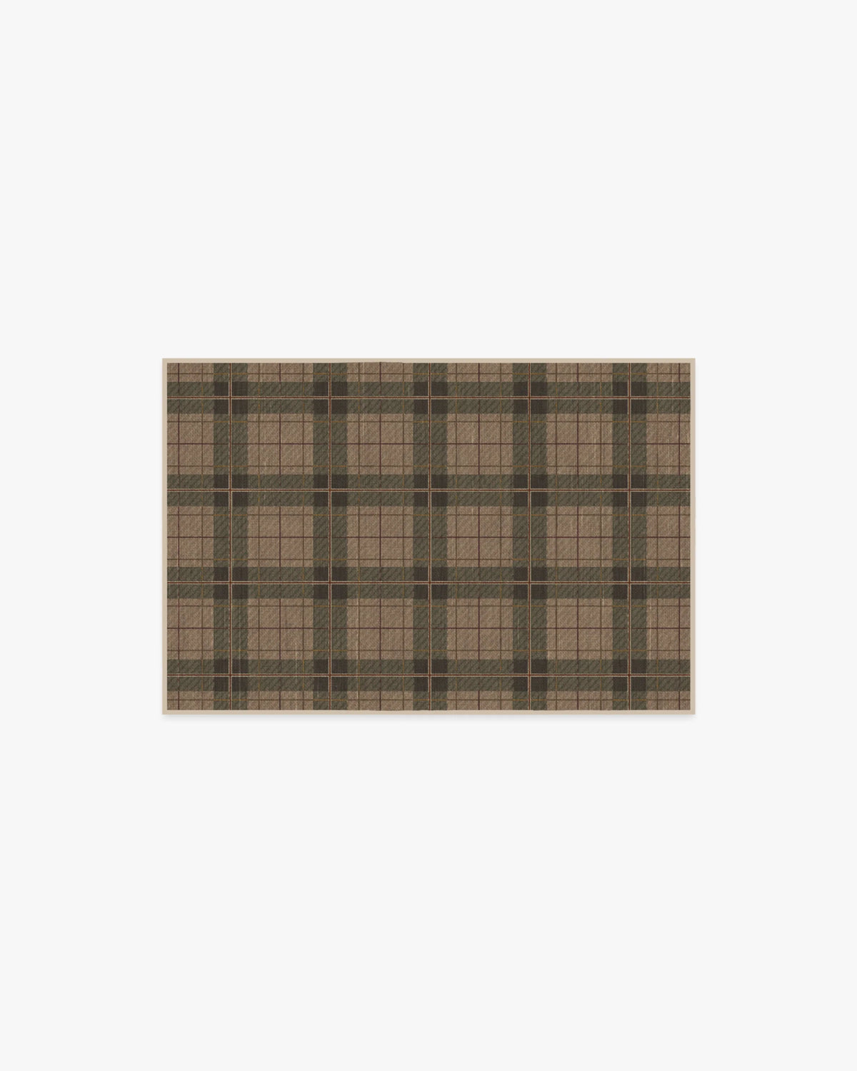 Alfie Plaid Natural & Green Flatwoven Rug