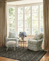 Diana Trellis Black & Gold Flatwoven Rug by The Hiltons