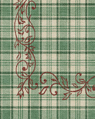 Tartan Trim Green & Red Rug