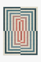 Op Art Teal Flatwoven Rug by Jonathan Adler