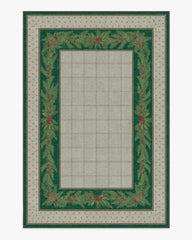 Pine Border Green & Silver Rug