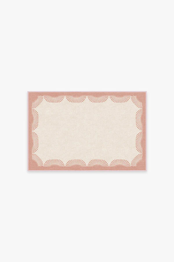 Fringe Pink & Ivory Flatwoven Rug by Gray Malin