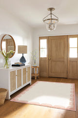 Fringe Pink & Ivory Flatwoven Rug by Gray Malin