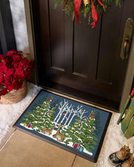 Woodland Holiday Blue Doormat