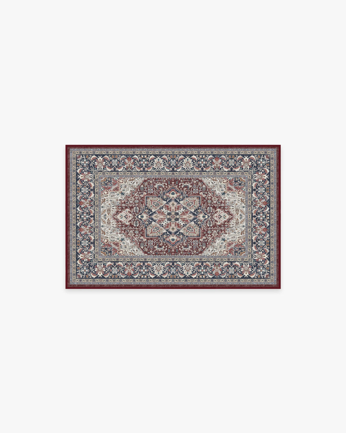 Hendesi Heriz Bordeaux Flatwoven Rug