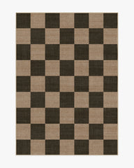 Checkerboard Soft Black Re-Jute Rug