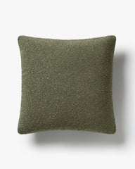 Olive Green Boucle Throw Pillow