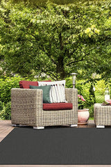Denim Solid Black Outdoor Rug