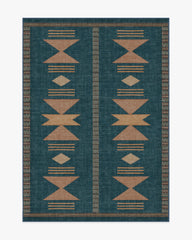 Lark Blue & Rose Flatwoven Rug