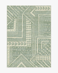 Bogolan Sage Rug by Malene Barnett