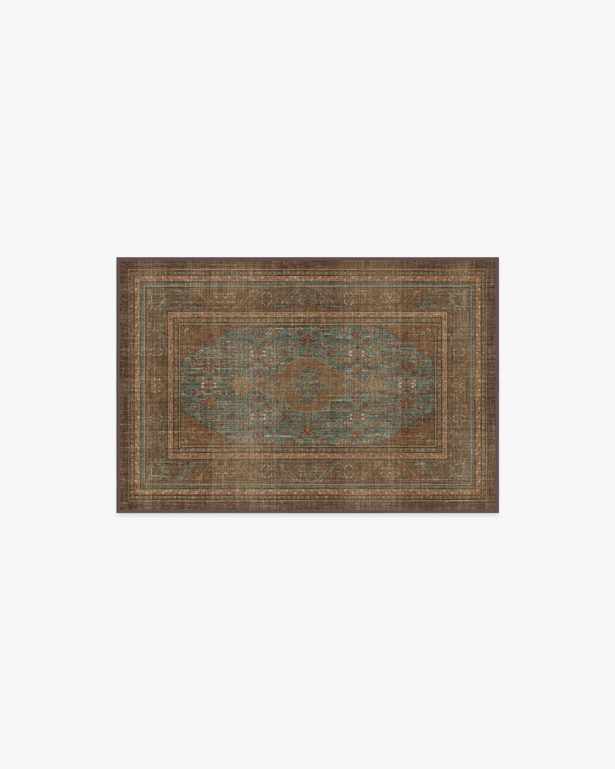 Rowan Teal Blue & Copper Flatwoven Rug