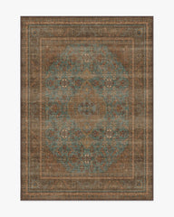 Rowan Teal Blue & Copper Flatwoven Rug