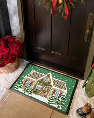 Gingerbread House Green Doormat