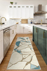 Aude Teal & Ivory Flatwoven Rug by Nina Takesh