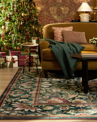 Lodden Soft Evergreen & Gold Flatwoven Rug by Morris & Co.