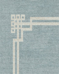 Chrysler Border Chambray Blue Flatwoven Rug by The Hiltons