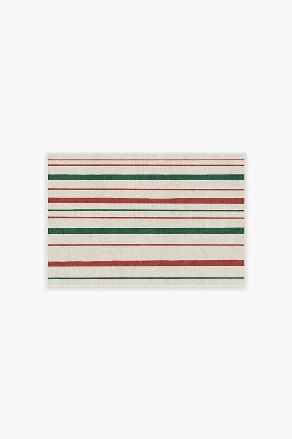 Hudson Stripe Red & Green Rug