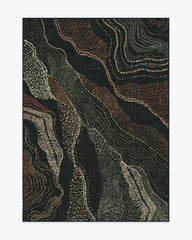 Adorned Black Multicolor Flatwoven Rug by Malene Barnett