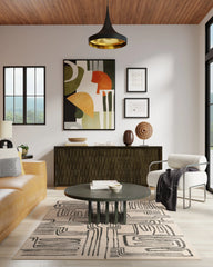 Kassena Black & Ivory Flatwoven Rug by Malene Barnett