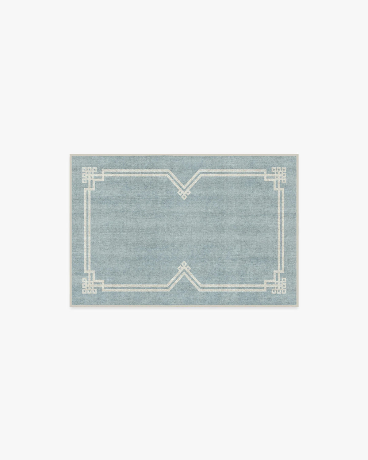 Chrysler Border Chambray Blue Rug by The Hiltons