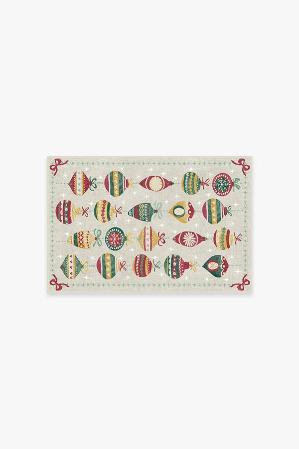 Festive Garland Holiday Shortbread Flatwoven Rug